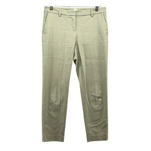 True Royal Trousers Womens 6 42 Green Cotton Blend Slim Fit Classic Minimalist